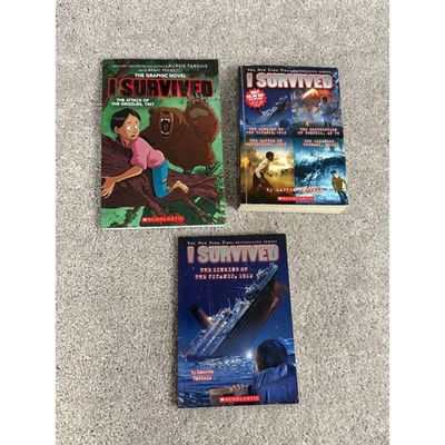 Lauren Tarshis I Survived Book Lot Graphic Novel Titanic Grizzlies - Image 1 of 4