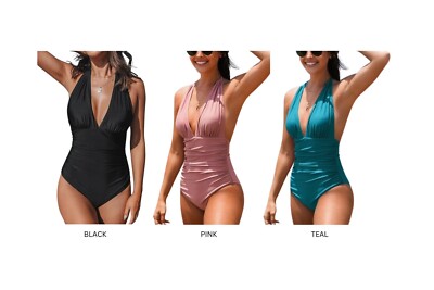 CUPSHE Women s Swimsuit Halter Style With Tummy Control - NWT