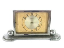 VINTAGE ART DECO KIENZLE GERMAN ALARM CLOCK WITH CHROMED METAL CASE