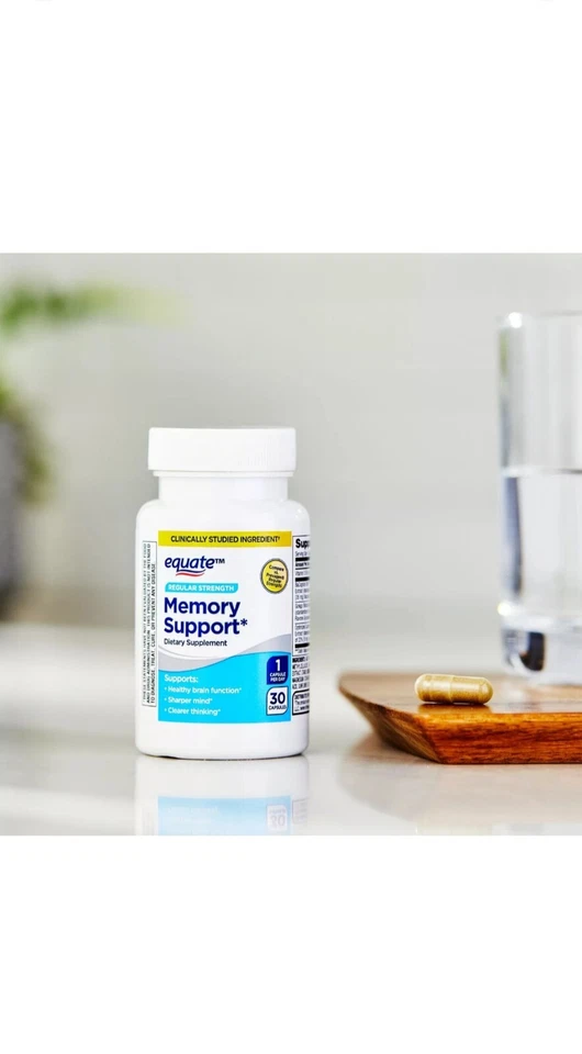 Cápsulas de suplemento dietético Equate Memory Support, 30 unidades caducan:06/25 Foto 2 de 3