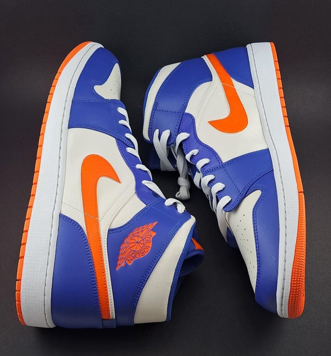Nike Air Jordan 1 Mid Knicks Game Royal Rush Orange (FD1029-400