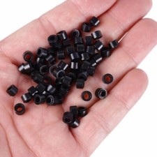 Silicone Micro Beads Micro Link Rings Beads Hair Extensions ITIP Black Brown USA