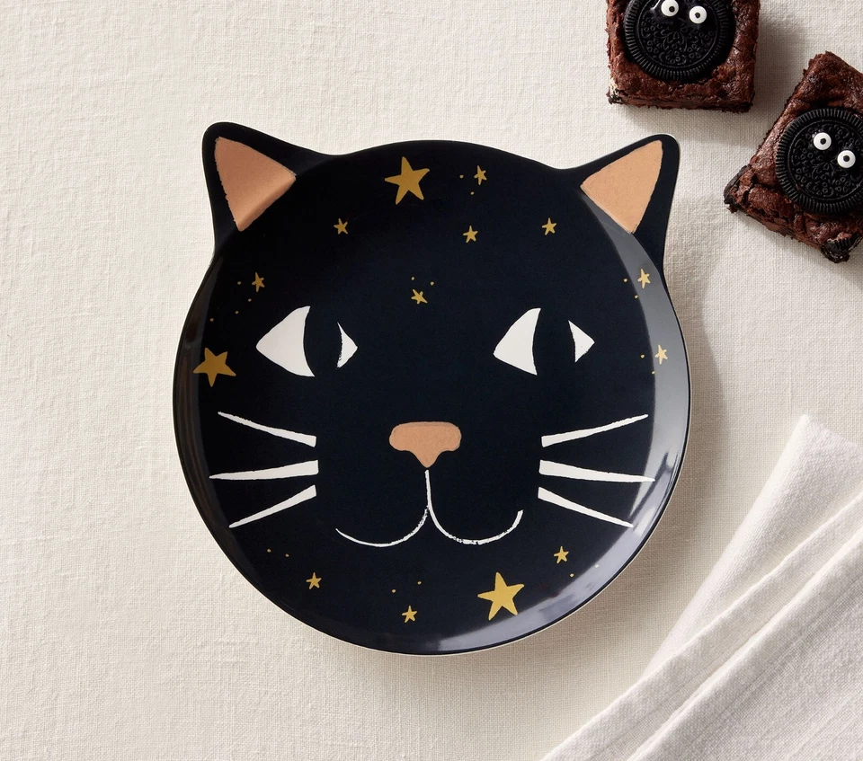 Pottery Barn Disney Plato Halloween Fiesta Escuela Gato Negro SET 4 Regalo, Foto 4 de 4