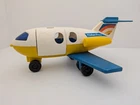 Vintage 1980 Fisher Price Little People Blue & Yellow Jet Airplane