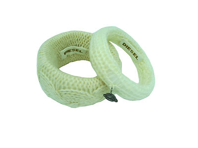 Bracelet Diesel Tricoté Rouge - Set De 2 - Neuf Avec étiquettes - Fabriqué En Italie