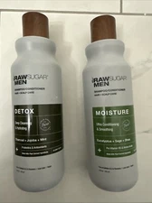 Raw Sugar Men's 2-in-1 Shampoo & Conditioner Detox & Moisture Set of 2 -18 Oz Ea