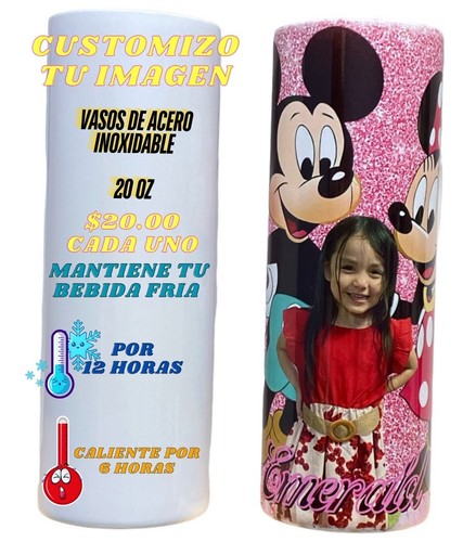 Personalizo Vasos De Acero Inoxidable 20 Oz, incluye Nombre Y Foto - Imagen 2 de 7