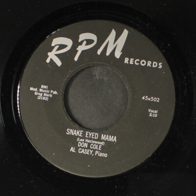DON COLE: snake eyed mama / kiss of love RPM 7'' Single 45 RPM