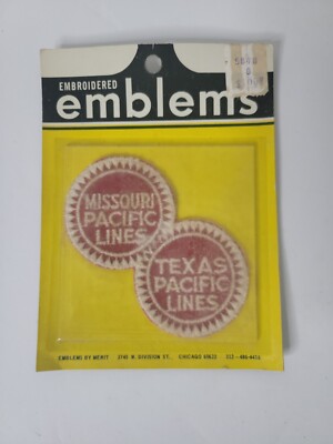 NOS VTG Railroad Co Embroidered Patch Sealed Missouri Pacific Texas Pacific RR