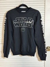 Star Wars Rebel Sweatshirt Print on Sleeves Size Small Adult Unisex Black EUC