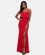 XSCAPE Strapless Popover Evening Gown Red Size 0 $249