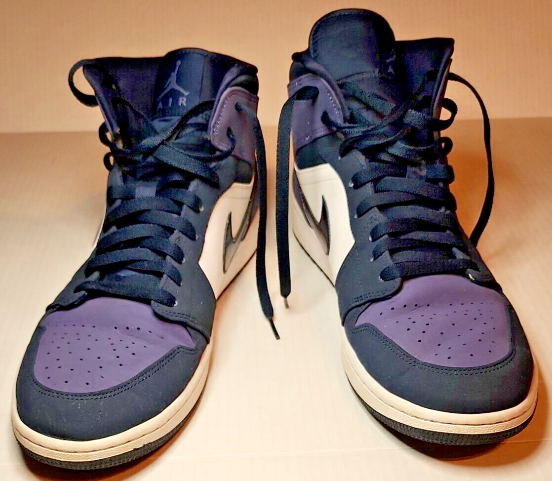 NIKE AIR JORDAN 1 MID OBSIDIAN SANDED PURPLE SIZE 14 MEN  display picture 1
