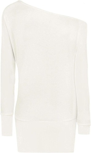 Women Long Sleeve One Off Shoulder Plain Baggy Batwing Top Oversized Party Shirt - Picture 9 of 26