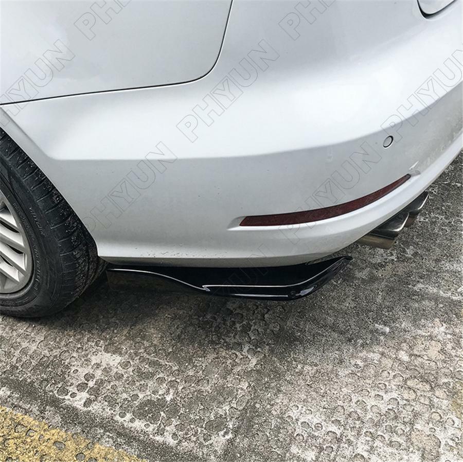 2pcs Glossy Black Car Rear Bumper Spoiler Canards Fins Diffuser Lip Body Kit ABS