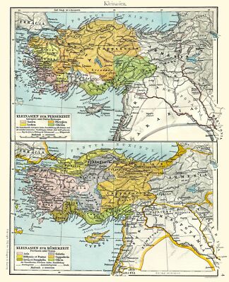 Historic Map - Asia Minor Roman Persian Times - Velhagen 1897 - 23 x 28.37