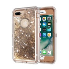 Funda líquida marrón brillante transparente para iPhone 7 Plus iPhone 8 Plus arena movediza
