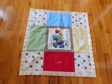 Bunny Riding Pony Baby Quilt New Tagged Satin Border Hand Painted Handmade