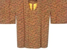 7233864: JAPANESE KIMONO / VINTAGE MICHIYUKI COAT / SILK / WOVEN ABSTRACT FLOWER