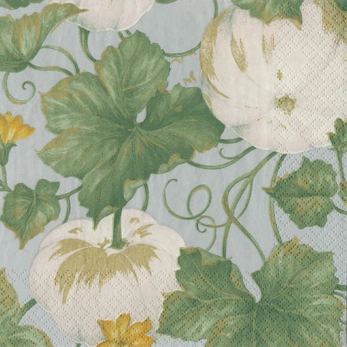 Heirloom Pumpkins by Pamela Gladding grey white Caspari Napkins 33cm sq 20 pack
