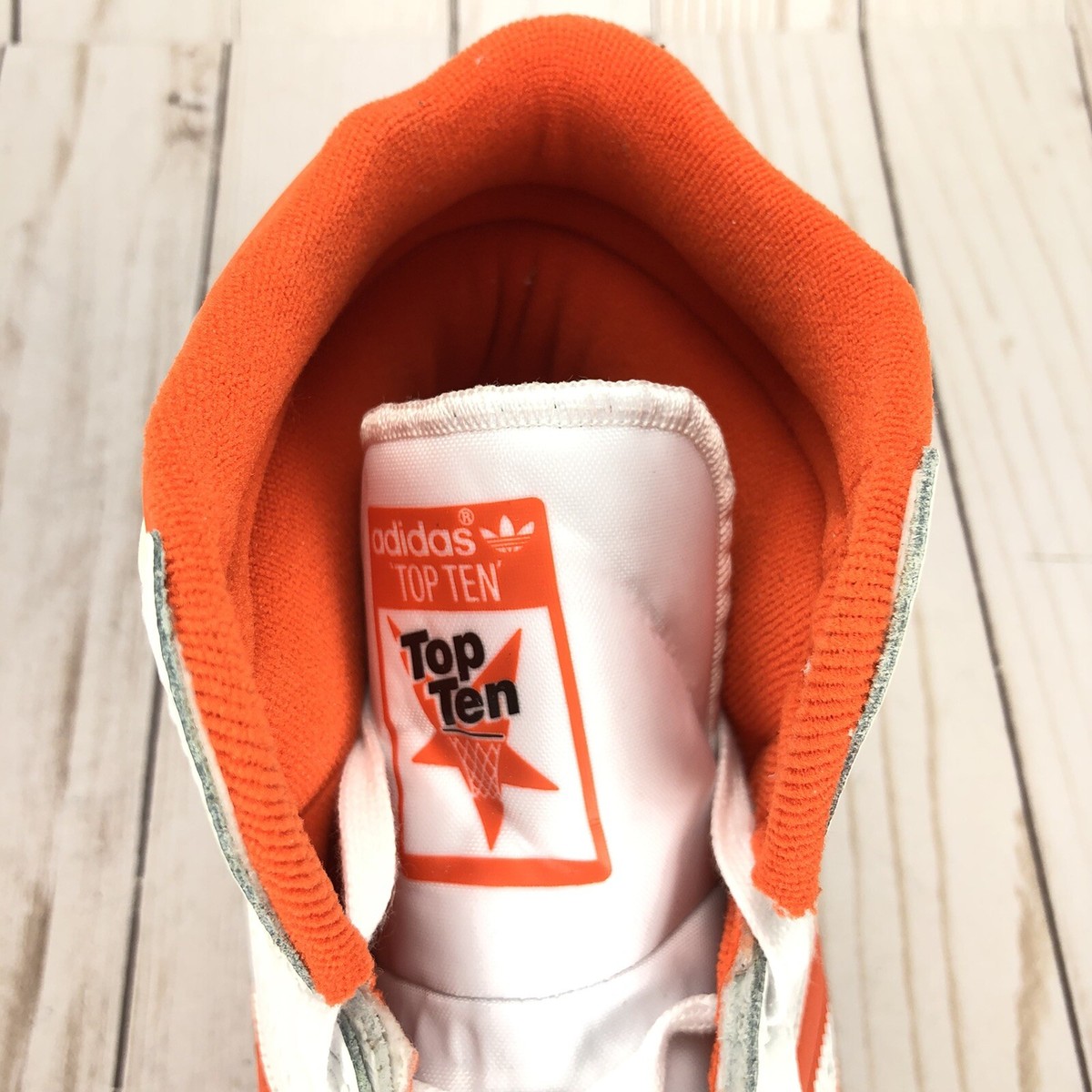 Adidas Originals Top Ten Hi Shoes Sneakers White Orange