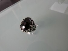 (6229) Herrenring Silber 925 + schwarzer Stein Innendurchm. ca. 20 mm