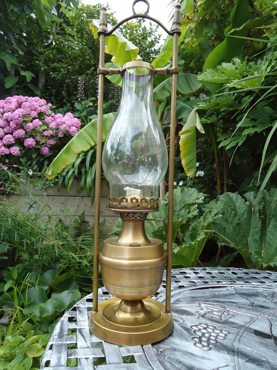 Brass Antique Style Oil Lamp Lantern Masthead Ships Railway Gift Pub Bar