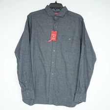 Cremieux Men's Long-Sleeve Shirt M SLIM FIT Navy Solid 100% Cotton NWT $79.50