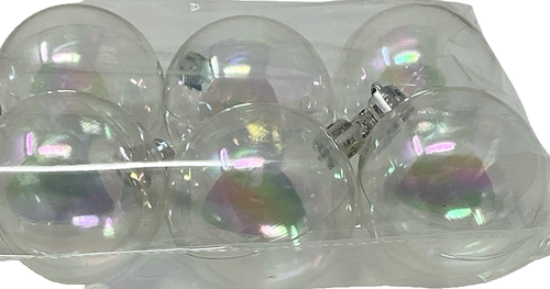 50 Pc Plastic Iridescent Hanging Ornament Balls 2" - Wedding or Christmas Decor - Picture 5 of 6
