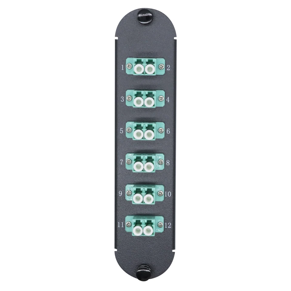 4Pcs Fiber Optic Adapter Panel 6 LC Duplex Aqua OM3 OM4 For CORNING CCH-CP12-E4 - Image 4 of 4