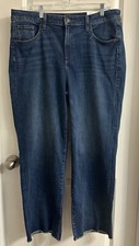 Chico  s Basic Straight Jean Size 3R US 16R High Rise Denim Wide Leg Color Indigo
