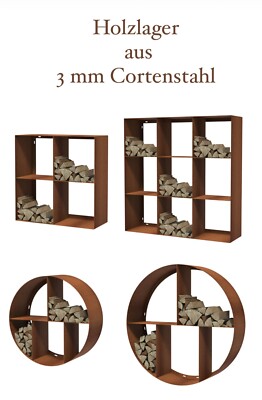 Holzlager,Brennholzlager,Kaminholzlager, Brennholzunterstand Cortenstahl Rost