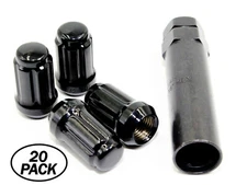 Set of 20 Black Spline Lug Nuts 12x1.5 Ford C-Max Focus Fusion Volt Cruze Malibu