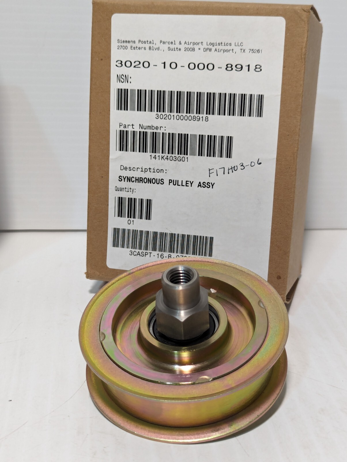 Siemens 141K403G01 Synchronous Pulley Assembly, 3020-10-000-8918