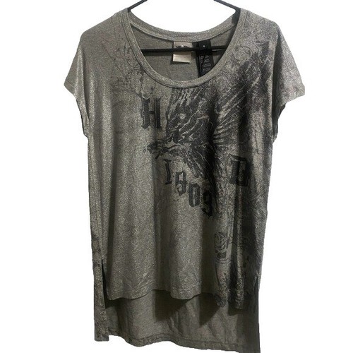 T-shirt Harley-Davidson Femme Manches Courtes Rouge - Taille XS, Coton, Logo Appliqué