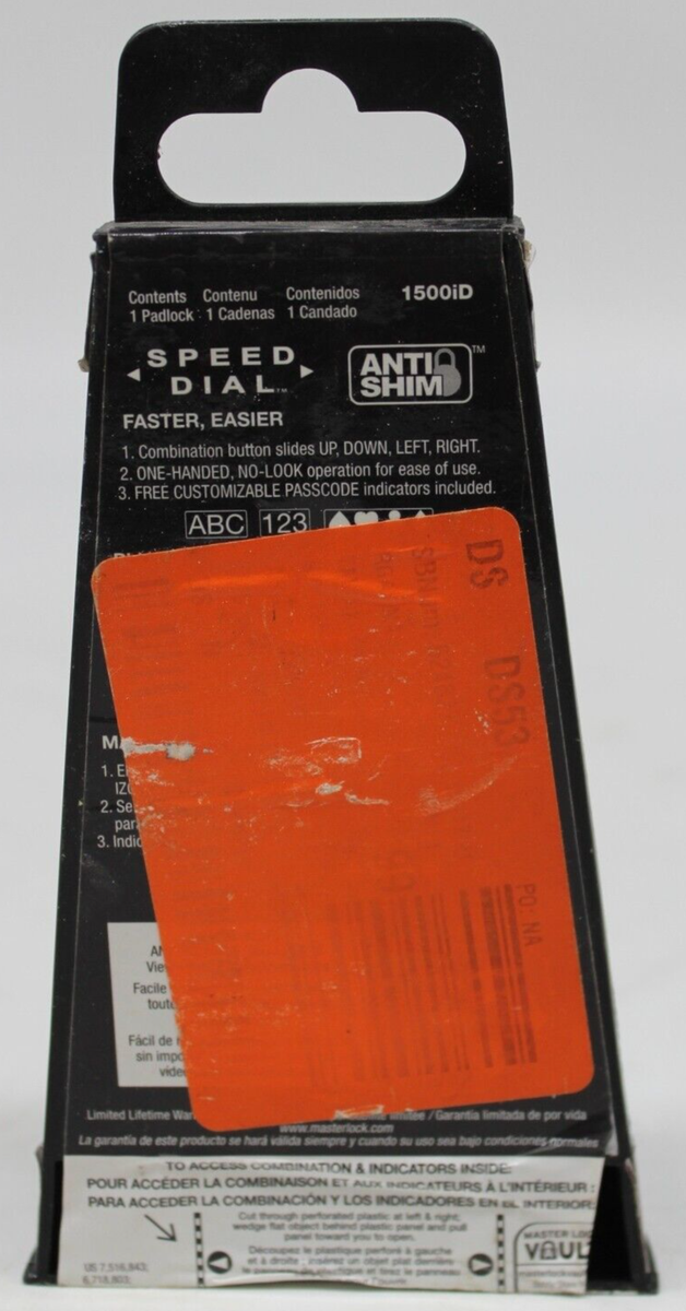 Master Lock Speed Dial Combination Lock - Resettable Anti-Shim Padlock In Assorted Colors