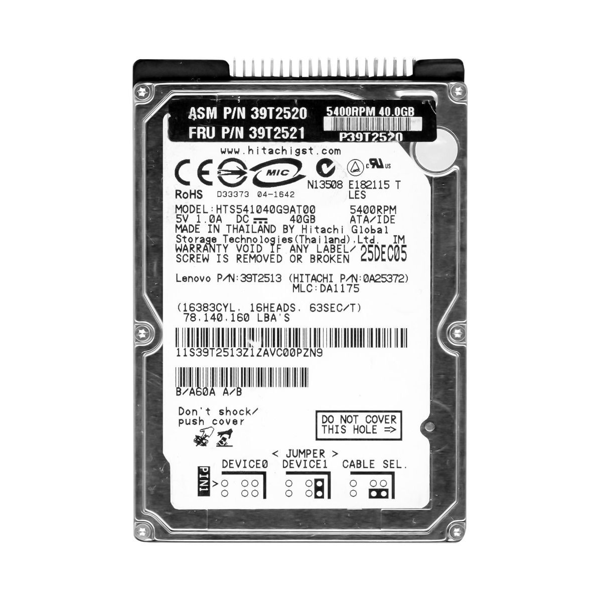 ✨4個セット✨HDD 1000GB✨大容量1TB✨2.5インチ✨04-02 Hitachi Z5K1000-1000 - 1TB 5.4K RPM SATA 7mm 2.5