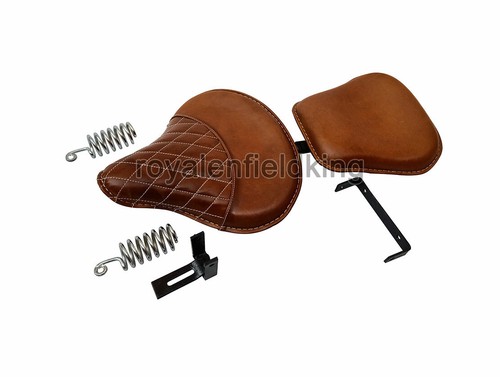 Selle Moto Noir Pour Royal Enfield Bullet Classic Triumph Neuve - Siège Avant Arrière