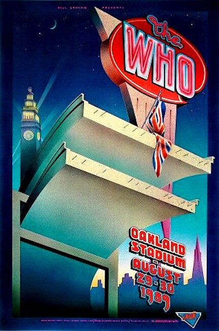 THE WHO 1989 THE KIDS ARE ALRIGHT TOUR OAKLAND STADIUM 1st PRINT