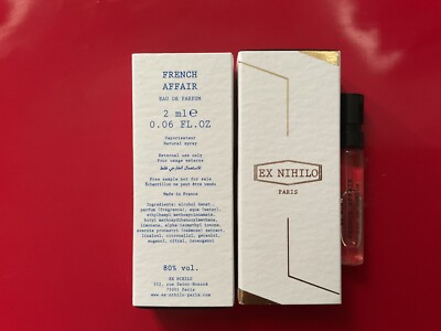NEW EX NIHILO FRENCH AFFAIR 2ML SAMPLE NATURAL SPRAY MADE IN FRANCE