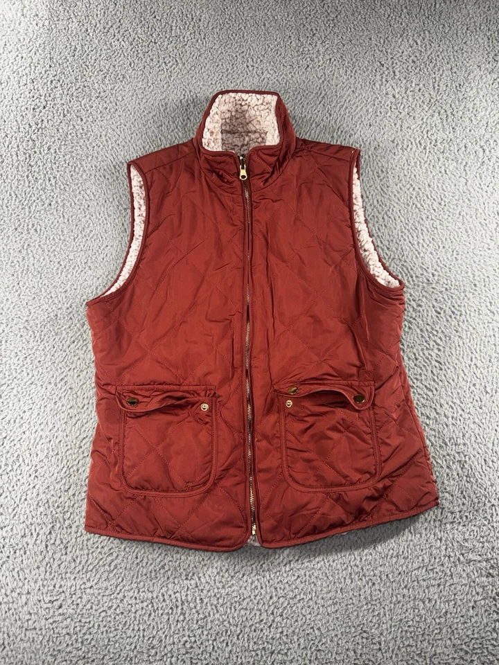 Chaleco Love Tree Mujer Reversible Acolchado Polar Sherpa Cremallera Completa Foto 3 de 4