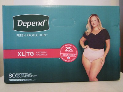 Depend Womens Fresh Protection Adult Incontinence Underwear XL 80 Count