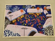 Beautiful Chinese peasant painting. Acrylic / mixed media. Circa 1980