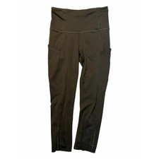 Lululemon Fast and Free Crop II Nulux Dark Olive Green Leggings