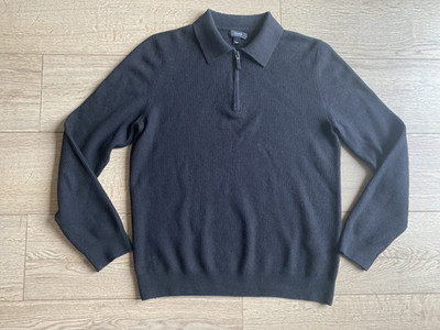 Reiss Regis Herren 1/4 Reißverschluss 100 % Merinowolle schwarz Pullover Größe Large 42''