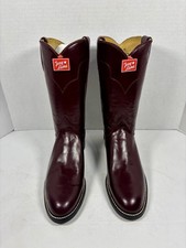 NOS Vintage Tony Lama Women s 6.5B Burgundy Pull On Western Cowboy Boots w/Box