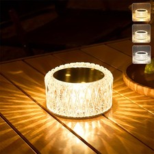 Portable Crystal LED Table Lamp, 3-Levels Brightness Desk Lamp,3 Color Touch ...