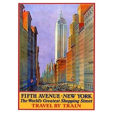 Poster Vintage Turistico Fifth Avenue New York - Quadro, Decorazione Parete