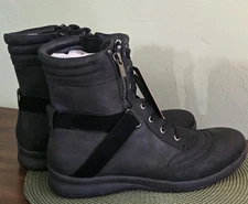 LGND Men’s Black Suede Lace-Up Boots Side Zip Size 11.5M New With Tags