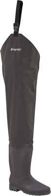FROGG TOGGS Rana II PVC Bootfoot Hip Wader, Cleated or Felt 13, Brown 