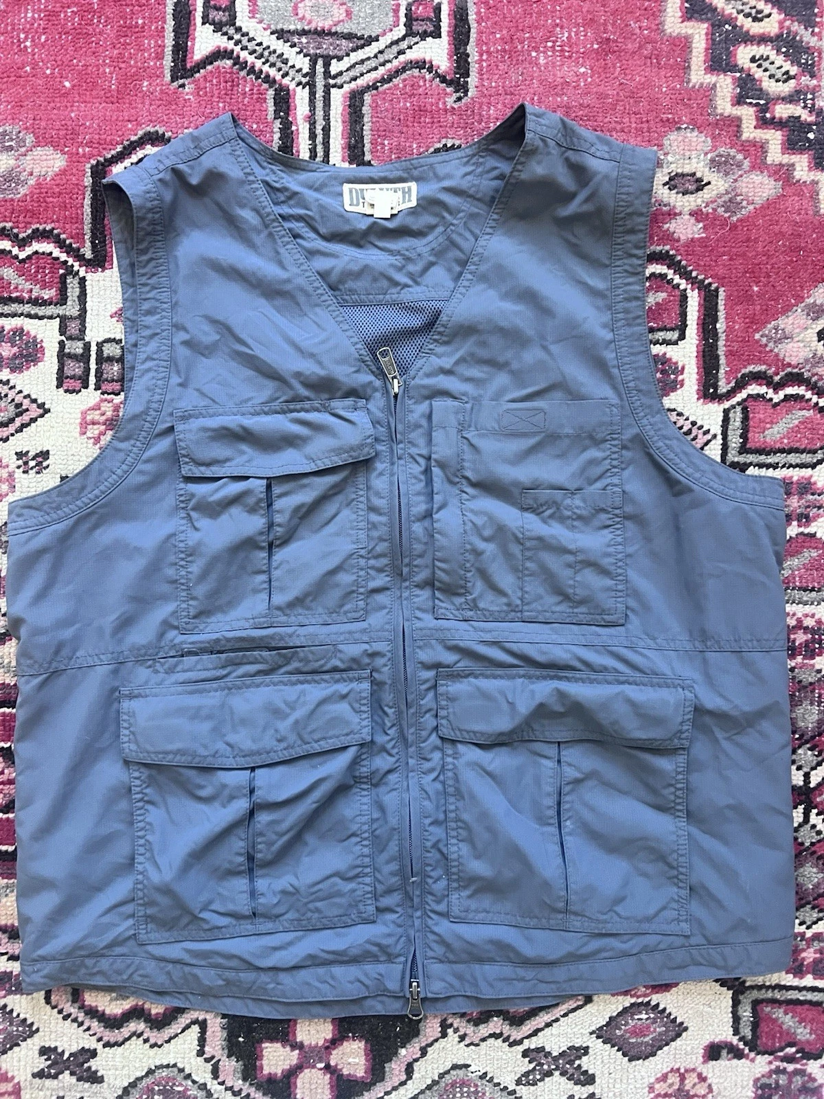 Duluth Vest Men Large Pocket Work Travel Fishing Utility Gray Vented Nylon